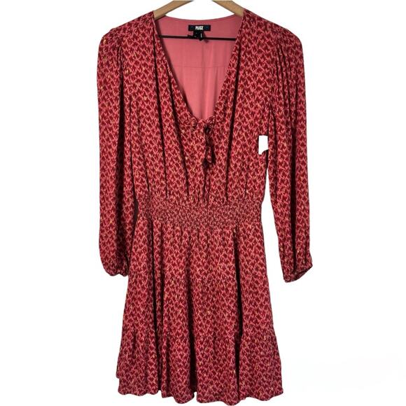 PAIGE SANDEE THREE QUARTER SLEEVE MINI DAY TO NIGHT DRESS IN PAPAYA SMALL NWT - Picture 2 of 9
